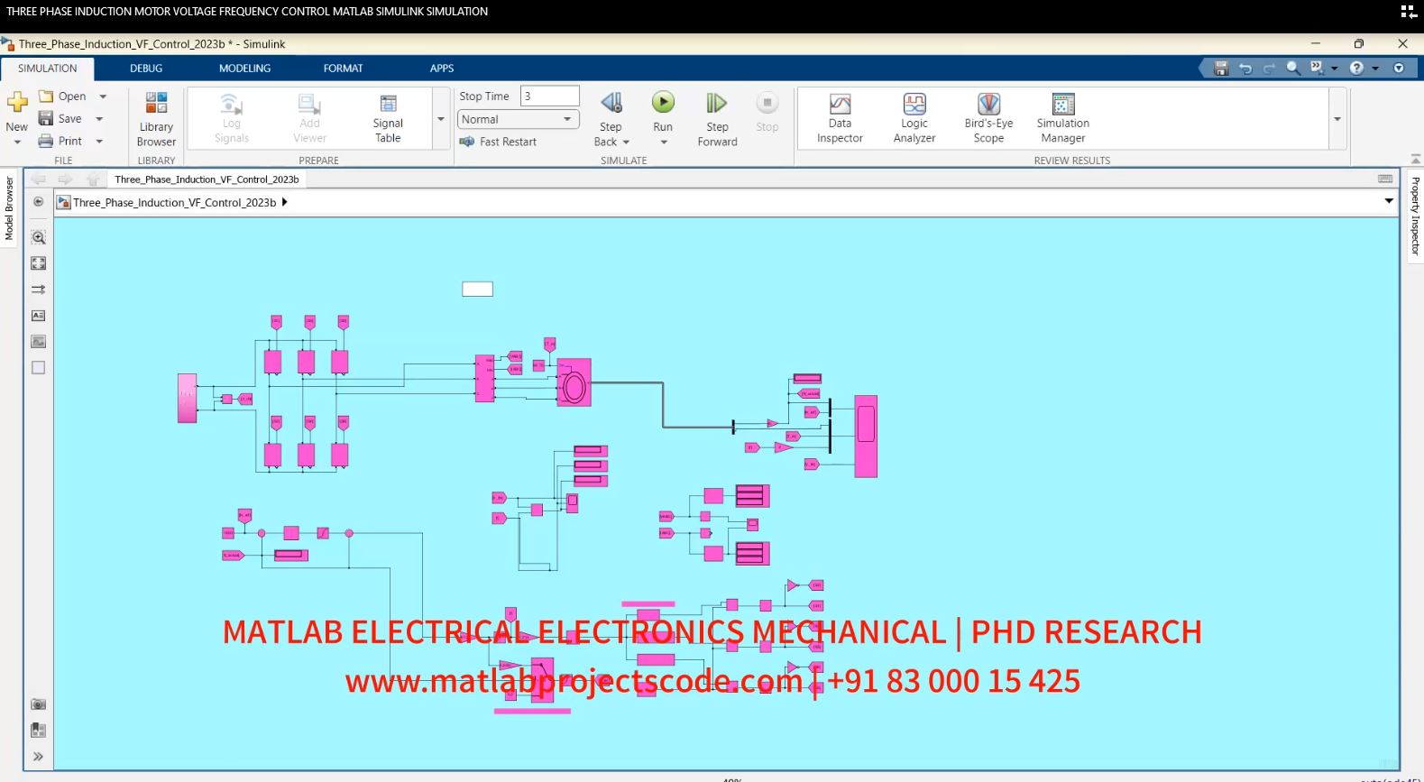 THREE PHASE INDUCTION MOTOR VOLTAGE FREQUENCY CONTROL MATLAB SIMULINK SIMULATION